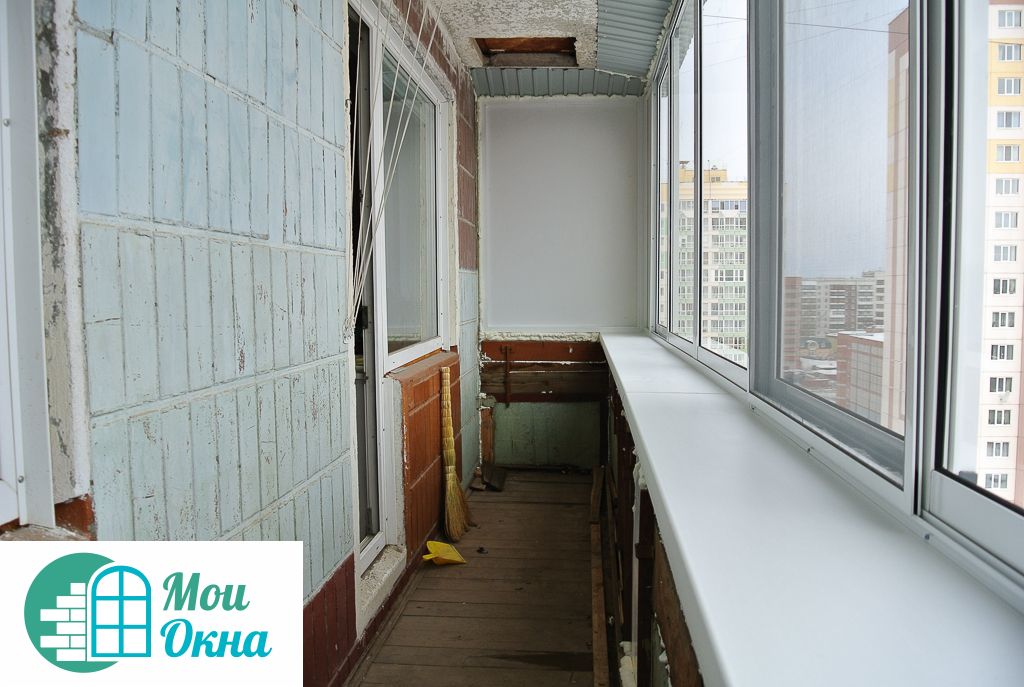 Установка балконной рамы с выносом в панельном 10 этажном доме 5